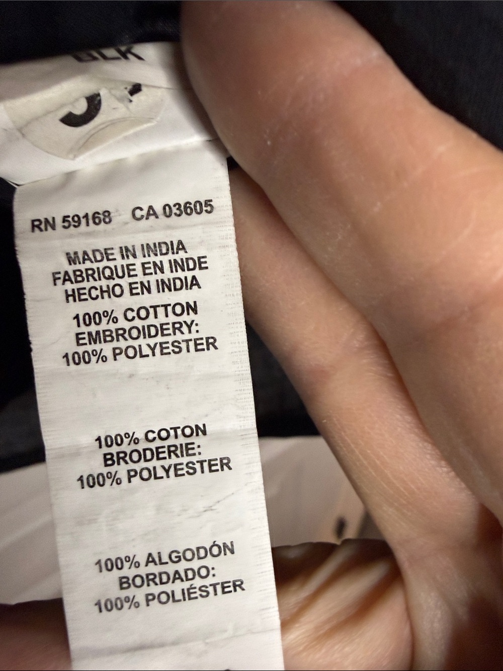 Karen Kane Black Blouse with Cream Embroidery and Tassel Tie - Picture 6 of 7